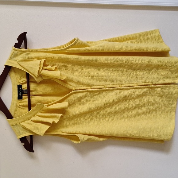 3/$20 Melissa Paige Sunlit Ruffle Blouse Size Large - Picture 4 of 7